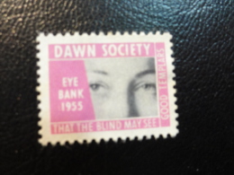 1955 DAWN SOCIETY EYE BANK Health Blinds Good Templars Vignette Charity Seals Seal Label Poster Stamp USA - Unclassified