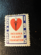 Indiana HEARTH Foundation 1955 Health Vignette Charity Seals Seal Label Poster Stamp USA - Ohne Zuordnung