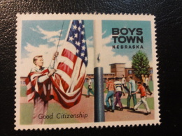 Good Citizenship America Flag BOYS TOWN Nebraska Vignette Poster Stamp Label USA - Zonder Classificatie