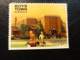 GYM Boys Grade School BOYS TOWN Nebraska Vignette Poster Stamp Label USA - Unclassified