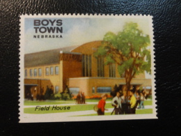 Field House BOYS TOWN Nebraska Vignette Poster Stamp Label USA - Non Classés