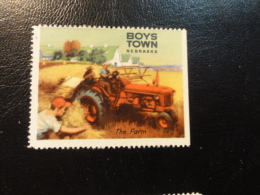 Farm Farming TRACTOR BOYS TOWN Nebraska Vignette Poster Stamp Label USA - Non Classés