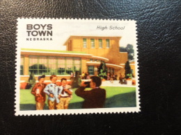 PHOTO In High School BOYS TOWN Nebraska Vignette Poster Stamp Label USA - Non Classés