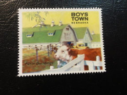 Farm Farming Cow Vache Vaca BOYS TOWN Nebraska Vignette Poster Stamp Label USA - Ohne Zuordnung