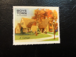 A Cottage BOYS TOWN Nebraska Vignette Poster Stamp Label USA - Non Classés