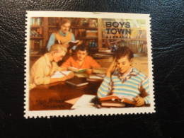 High School Students Books Library BOYS TOWN Nebraska Vignette Poster Stamp Label USA - Non Classés