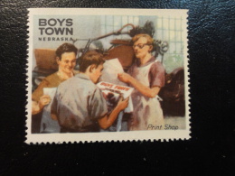 Print Imprenta BOYS TOWN Nebraska Vignette Poster Stamp Label USA - Non Classés