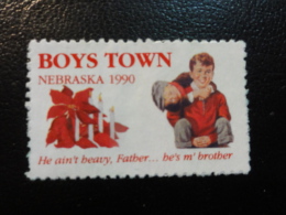 1990 BOYS TOWN NEBRASKA Vignette Charity Seals Seal Poster Stamp Label USA - Ohne Zuordnung