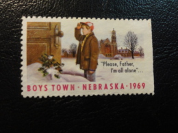 1969 BOYS TOWN NEBRASKA Vignette Charity Seals Seal Poster Stamp Label USA - Ohne Zuordnung