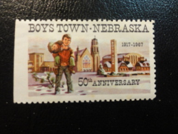 1967 50 Aniversary BOYS TOWN NEBRASKA Vignette Charity Seals Seal Poster Stamp Label USA - Non Classés