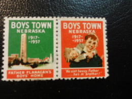 1957 40 Anv Pair BOYS TOWN NEBRASKA Vignette Charity Seals Seal Poster Stamp Label USA - Non Classés