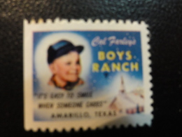 Boys Ranch AMARILLO TEXAS Vignette Charity Seals Seal Poster Stamp Label USA - Non Classés