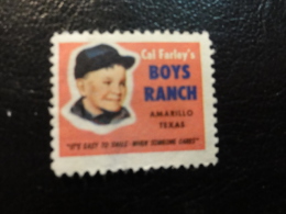Boys Ranch AMARILLO TEXAS Vignette Charity Seals Seal Poster Stamp Label USA - Non Classés