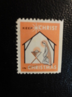 Keep Christ Religion Cristmas Vignette Charity Seals Seal Poster Stamp Label USA - Ohne Zuordnung