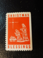 Blessings Christmas Seals Vignette Charity Seals Seal Poster Stamp Label USA - Ohne Zuordnung