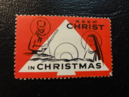 Keep Christ Religion Christmas Seals Vignette Charity Seals Seal Poster Stamp Label USA - Ohne Zuordnung