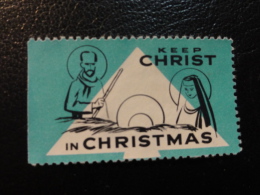 Keep Christ Religion Christmas Seals Vignette Charity Seals Seal Poster Stamp Label USA - Ohne Zuordnung