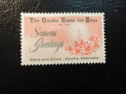 OMAHA Home For Boys Christmas Seals Vignette Charity Seals Seal Poster Stamp Label USA - Ohne Zuordnung