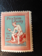 BIBLE Society PROCAIM LIBERTY GIVE THE BIBLE Religion Christianism Vignette Poster Stamp Label USA - Ohne Zuordnung