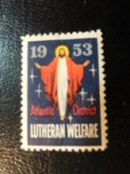 1953 LUTHERAN Weltfare Atlantic District Vignette Charity Seals Religion Christianism Poster Stamp Label USA - Ohne Zuordnung