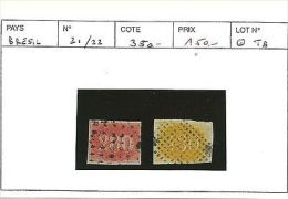 BRESIL N° 21/22 OBL - Used Stamps