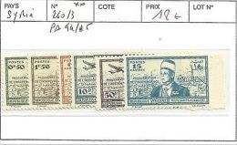 SYRIE N° 260/63 ** ET PA 94/95 ** - Airmail