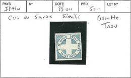 ITALIE CROIX DE SAVOIE SIMILI BOUCHE TROU  COTE : 25000 € - Unclassified