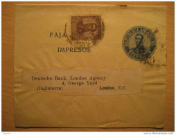Cancel To London GB UK 1 C + 1 Stamp Faja Postal Wrapper Stationery Impresos Diarios Periodicos Newspapers Argentina - Postal Stationery