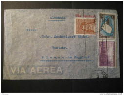 Buenos Aires 1938 To Plauen Germany Por Avion VIA CONDOR Air Mail 3 Stamp On Cancel Cover Argentina - Covers & Documents