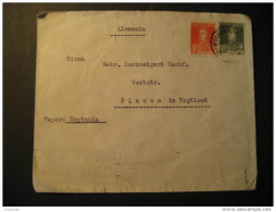 Buenos Aires 1935 To Plauen Germany By Steamer NEPTUNIA Vapor 2 Stamp On Cancel Cover Argentina - Briefe U. Dokumente