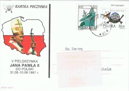 PL+ Polen 1996 1997 Mi 3588 3876 Krebs, Erdkugel Auf PK "Johannes Paul II." - Covers & Documents