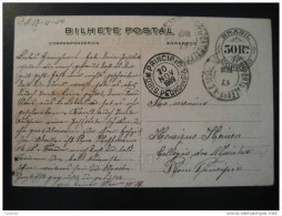 Porto Alegre 1909 To Bom Principio S. Pedro Do Sul Colegio Maristas Bilhete Postal Stationery Card Brazil Brasil - Brieven En Documenten