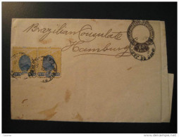 Rio De Janeiro 1909 To Hamburg Germany Allemagne Consulat Consulate Stationery Wrapper Brazil Brasil - Cartas & Documentos