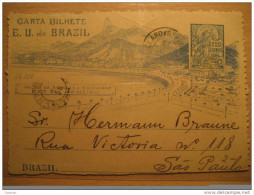 1906 Onaraguara? Claro A Bebedo A Sao Paulo 200 Reis Carta Bilhete Postal Postal Stationery Post Card Brazil Brasil - Covers & Documents