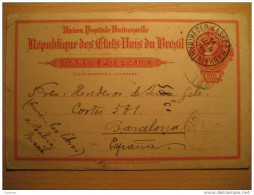 1914 Urubu Bahia 100 Reis A Barcelona UPU Entero Postal Stationery Post Card Brazil Brasil - Covers & Documents