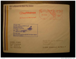 Lufthansa Metter Mail First Flight Montreal Frankfurt Chicago Montreal Dusseldorf Hamburg Germany Canada - Erst- U. Sonderflugbriefe