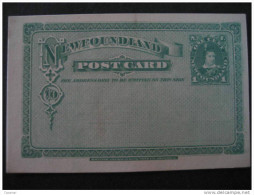 1 Cent Tarjeta Entero Postal Stationery Post Card NEWFOUNDLAND Canada - Interi Postali