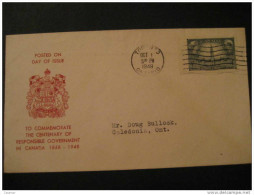 1948 Centenary Or Fesponsible Government FDC Cover Canada - ....-1951