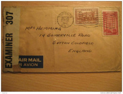 Toronto 1942 To Sutton Coldfield GB UK Militar Censure Censor Censored Opened By Examiner Air Mail 2 Stamps Cover Canada - Briefe U. Dokumente