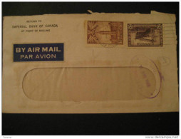 1946 Victoria British Columbia Imperial Bank 2 Stamps Sellos Air Mail Censor Censored 16? Cover Canada - Covers & Documents