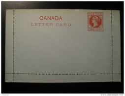 Postal Stationery Letter Card 3 Cents Canada - 1860-1899 Regering Van Victoria