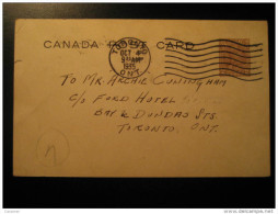 Toronto 1935 CANADA Postal Stationery Post Card Two Cent - 1903-1954 Reyes