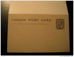 Postal Stationery DOBLE REPLY Post Card One Cent + One Cent Canada - 1903-1954 De Koningen