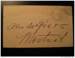 Brockville 1885 To Montreal Postal Stationery Post Card One Cent CANADA - 1860-1899 Reign Of Victoria