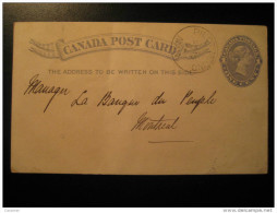 Pilot Mound 1892 To Montreal Postal Stationery FRASER & CO Post Card One Cent CANADA - 1860-1899 Reign Of Victoria