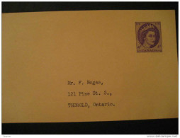 Thorold Ontario 4c Lila Tarjeta Entero Postal Post Card Stationery Canada - 1953-.... Reign Of Elizabeth II