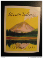 Lassen Volcanic Volcano Geology Mountain Mountains National Park Poster Stamp Label Vignette Viñeta CANADA - Viñetas Locales Y Privadas