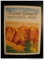 Grand Canyon Mountain Mountains National Park Poster Stamp Label Vignette Viñeta CANADA - Vignettes Locales Et Privées