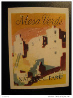 Mesa Verde National Park Poster Stamp Label Vignette Viñeta CANADA - Vignette Locali E Private