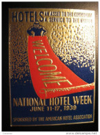 Hotel Hotels Association Week Welcome Poster Stamp Label Vignette Viñeta CANADA - Vignettes Locales Et Privées